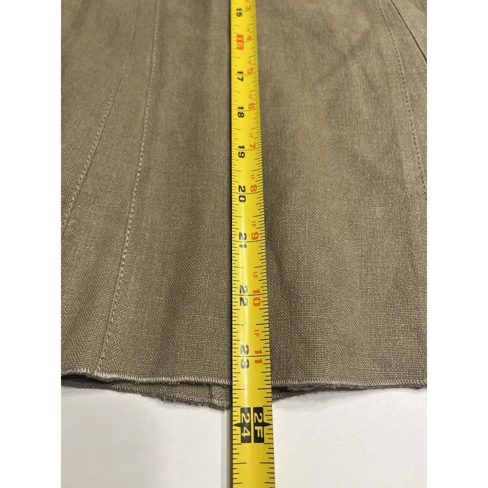 VINTAGE GUNEX Brown A-line Pencil Skirt Linen Women’s Sz 10 - Made In Italy